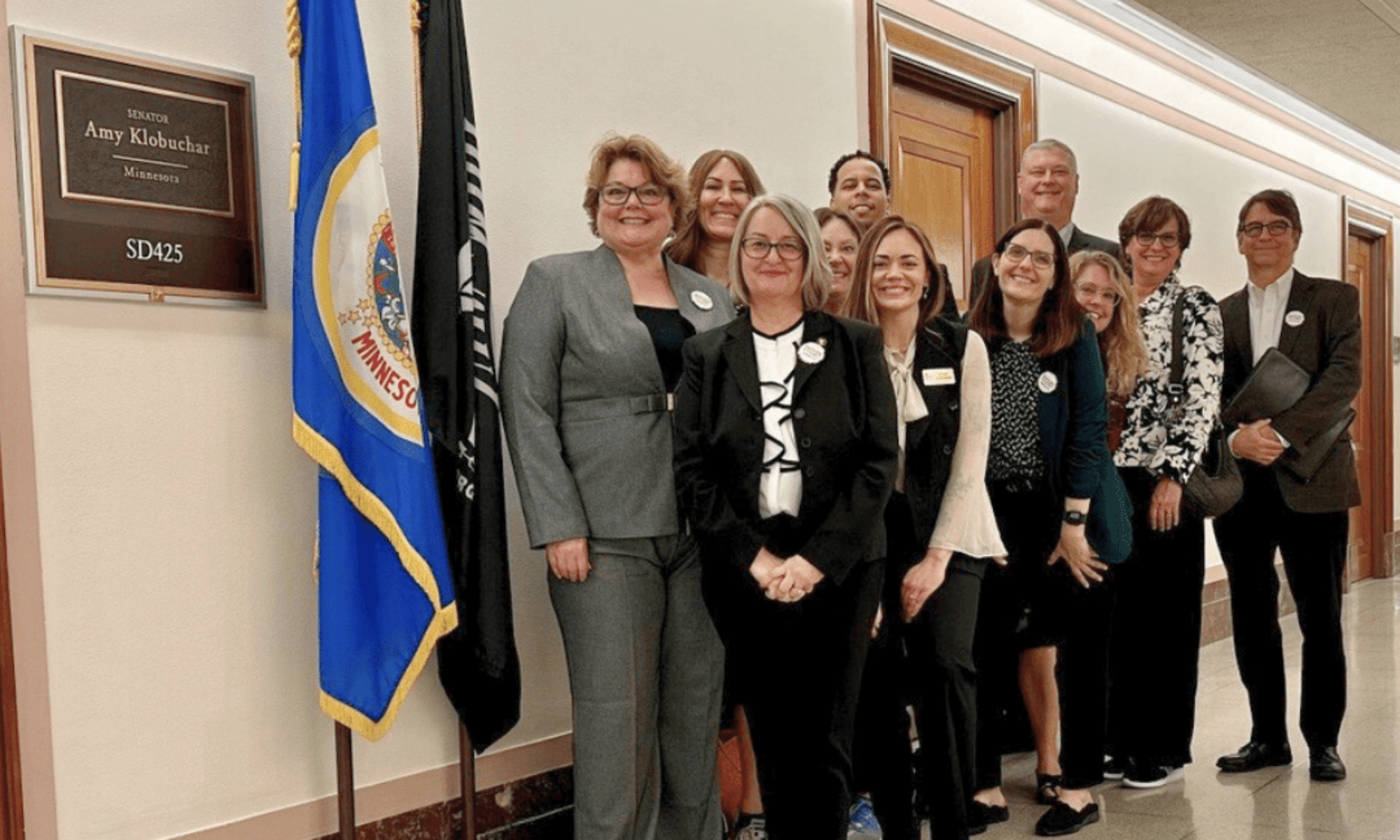 MN NAHRO members in the Senate Office hallway.