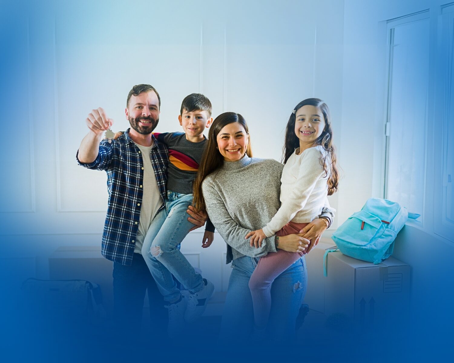 A family in their new home